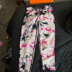 Tye dye Pink and Black Leggings